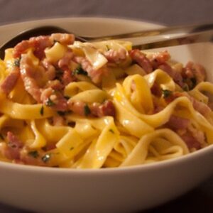Tagliatelles à la carbonara