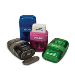 Taille-crayon compact à deux trous avec gomme